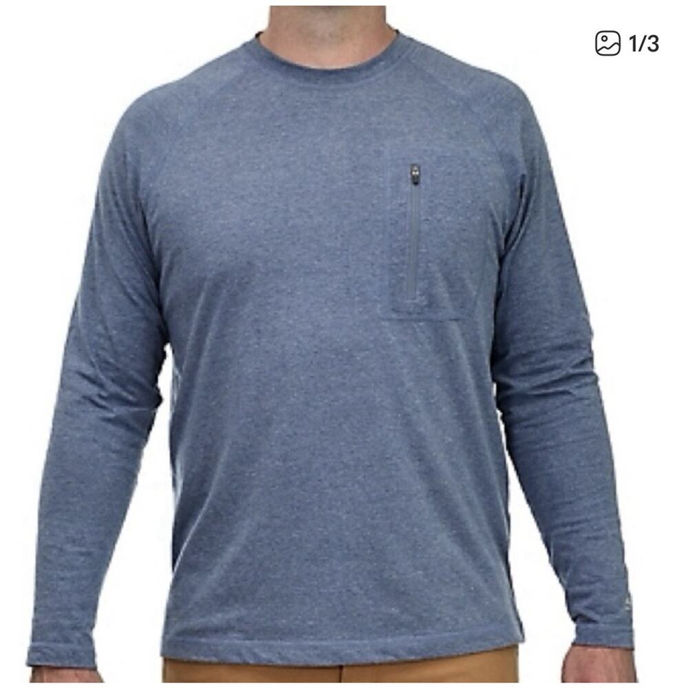Ridgecut Toughwear Moisture Wicking Mens Long Sleeve Active Size L T-Shirt Blue
